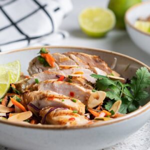 Crunchy Keto Thai Chicken Salad Bowl