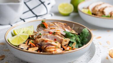 Crunchy Keto Thai Chicken Salad Bowl