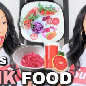 I Only Ate PINK Food For 24 HOURS Challenge!!! | HEALTHY EDITION
