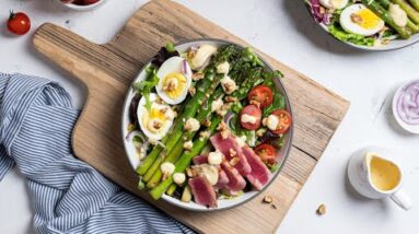 Keto Grilled Tuna Salad with Garlic Dressing