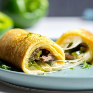 Keto Philly Cheesesteak Omelet [Hearty Breakfast or Lunch]