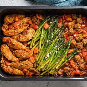Keto Chicken & Chorizo Sheet Pan Meal