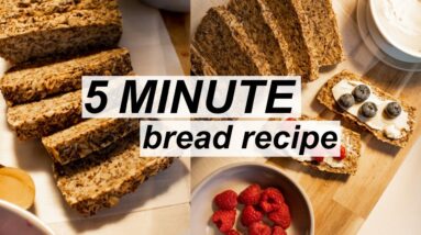The EASIEST bread you'll ever make! NO-KNEAD!! Beginner recipe! Healthy! (5 min, low calorie, vegan) 22 The EASIEST bread you'll ever make! NO-KNEAD!! Beginner recipe! Healthy! (5 min, low calorie, vegan)