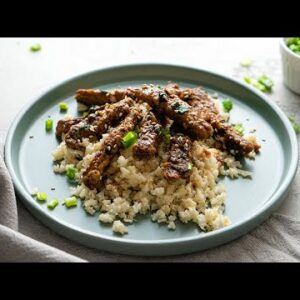 Keto Mongolian Beef with Cauliflower Rice