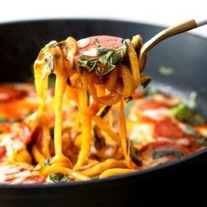 Keto One-Pan Pizza Zoodles
