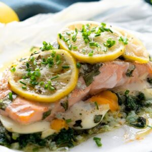 Keto Salmon en Papillote with Spinach and Eggs