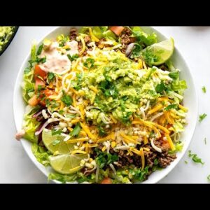 Keto Taco Salad Recipe [with Guacamole & Salsa]